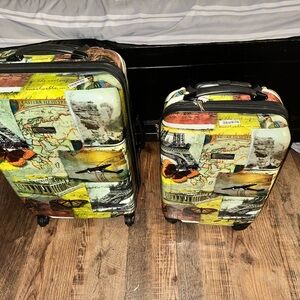 National Geographic Explorer Globe Hardshell Rolling Luggage Suitcase Set
